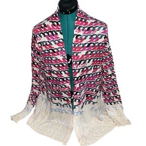 NWT NIC + ZOE Open front Abstract Cardigan, P:19.5”L:27”, RT $158